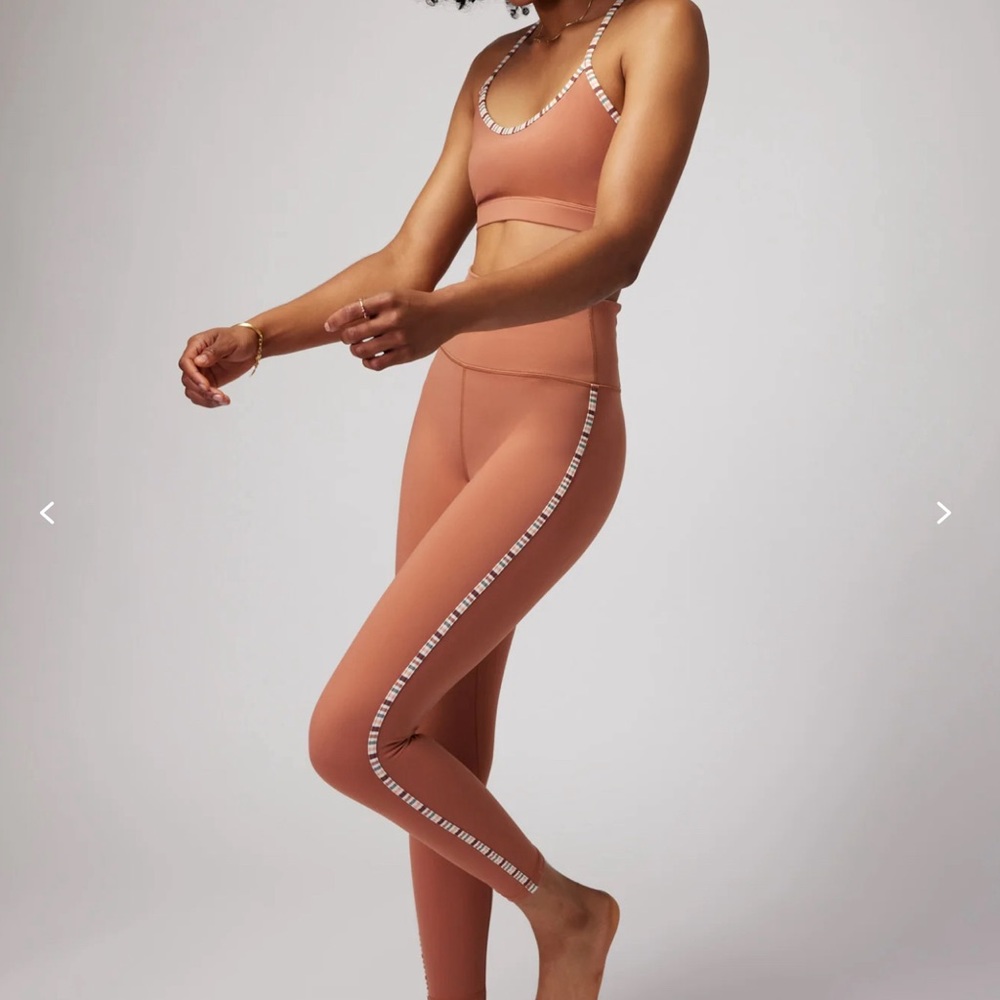 Spiritual Gangster Dream Tech Legging and Bra Set in Deep Rust Size Small